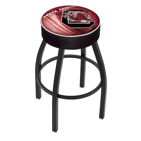 Holland Bar Stool Co 30" 4" South Carolina Cushion Seat, Blk Wrinkle Base Swivel Bar Stool L8B130SouCar-D2